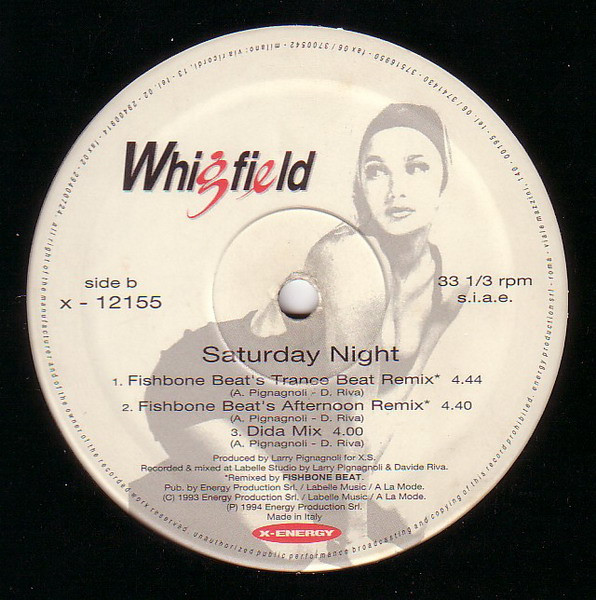Whigfield - Saturday Night (Remix '94) | X-Energy Records (X-12155) - 4 Whigfield - Saturday Night (Remix '94) | X-Energy Records (X-12155) - 4