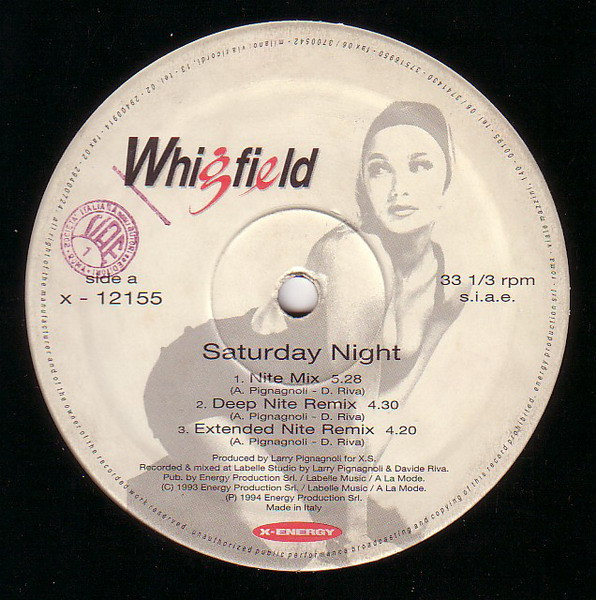Whigfield - Saturday Night (Remix '94) | X-Energy Records (X-12155) - 3 Whigfield - Saturday Night (Remix '94) | X-Energy Records (X-12155) - 3