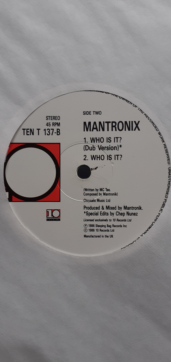Mantronix - Who Is It? | 10 Records (TENT 137) - 4 Mantronix - Who Is It? | 10 Records (TENT 137) - 4