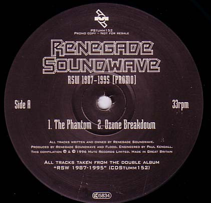 Renegade Soundwave - RSW 1987-1995 [Promo] | Mute (P STUMM 152)
