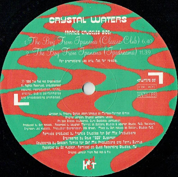 Crystal Waters - The Boy From Ipanema | Antilles (HOTWATERS 001) - main