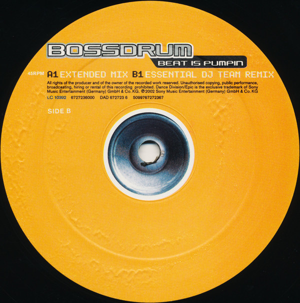 Bossdrum - Beat Is Pumpin | Dance Division (DAD 672723 6) - 3