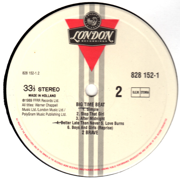 2 Brave - Big Time Beat | London Records (828 152-1) - 3 2 Brave - Big Time Beat | London Records (828 152-1) - 3
