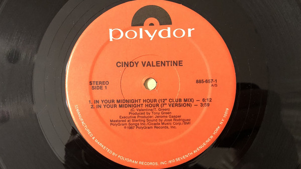 Cindy Valentine - In Your Midnight Hour | Polydor (885 657-1) - 4