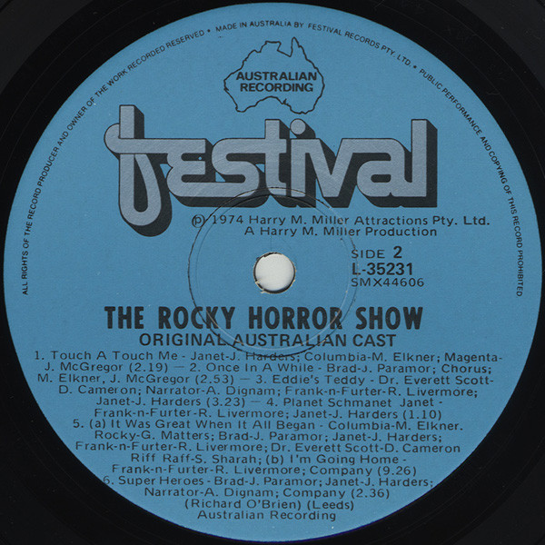 "The Rocky Horror Show" Original Australian Cast - The Rocky Horror Show: Original Australian Cast Album | Festival Records (L 35231) - 4 "The Rocky Horror Show" Original Australian Cast - The Rocky Horror Show: Original Australian Cast Album | Festival Records (L 35231) - 4
