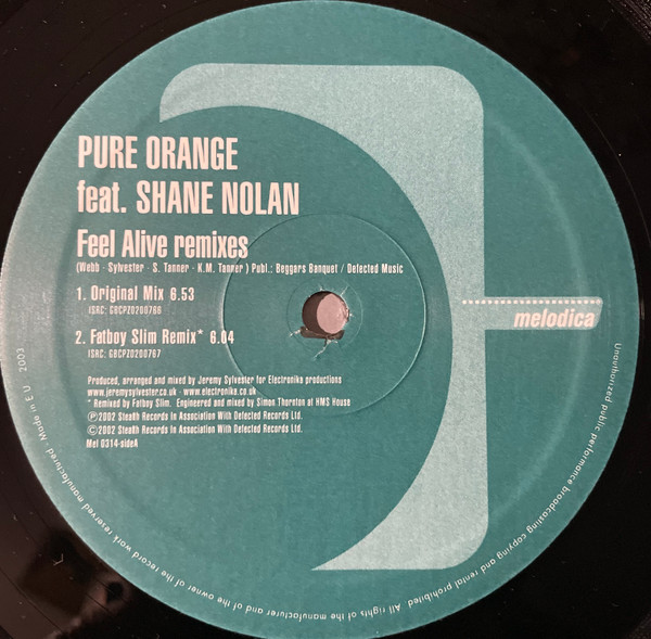 Pure Orange Feat. Shane Nolan - Feel Alive Remixes | Melodica (MEL 0314) - 3 Pure Orange Feat. Shane Nolan - Feel Alive Remixes | Melodica (MEL 0314) - 3