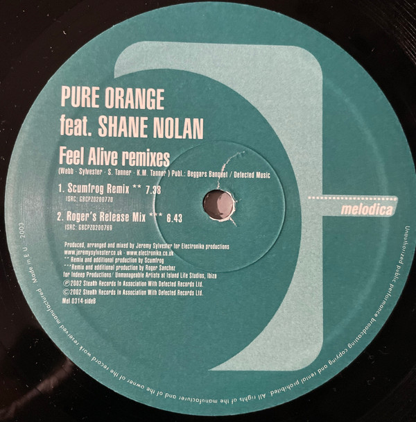Pure Orange Feat. Shane Nolan - Feel Alive Remixes | Melodica (MEL 0314) - 4 Pure Orange Feat. Shane Nolan - Feel Alive Remixes | Melodica (MEL 0314) - 4