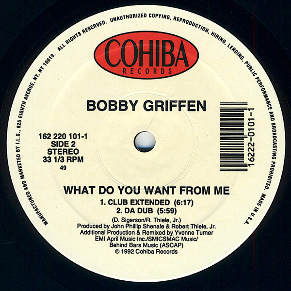 Bobby Griffen - What Do You Want From Me | Cohiba Records (162 220 101-1) - 3 Bobby Griffen - What Do You Want From Me | Cohiba Records (162 220 101-1) - 3