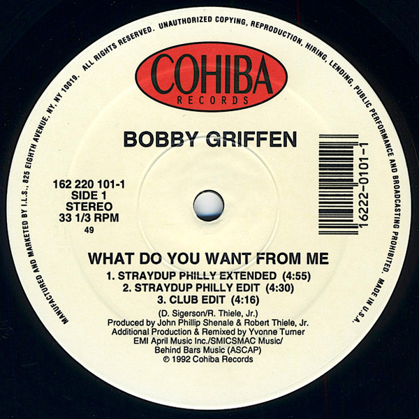 Bobby Griffen - What Do You Want From Me | Cohiba Records (162 220 101-1) - 2 Bobby Griffen - What Do You Want From Me | Cohiba Records (162 220 101-1) - 2