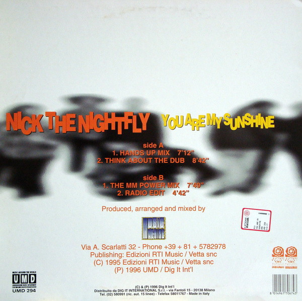 Nick The Nightfly - You Are My Sunshine | Underground Music Department (UMD) (UMD 294) - 2 Nick The Nightfly - You Are My Sunshine | Underground Music Department (UMD) (UMD 294) - 2