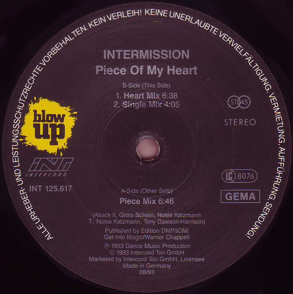 Intermission - Piece Of My Heart | Blow Up (INT 125.617) - 2