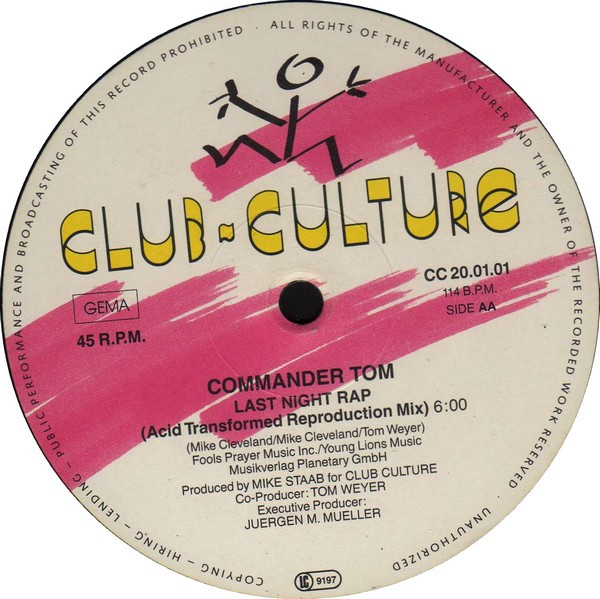 Commander Tom - Last Night Rap | Club Culture (CC 20.01.01) - 4 Commander Tom - Last Night Rap | Club Culture (CC 20.01.01) - 4