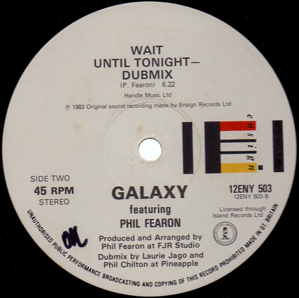 Galaxy Featuring Phil Fearon - Wait Until Tonight (My Love) | Ensign (12ENY 503) - 2