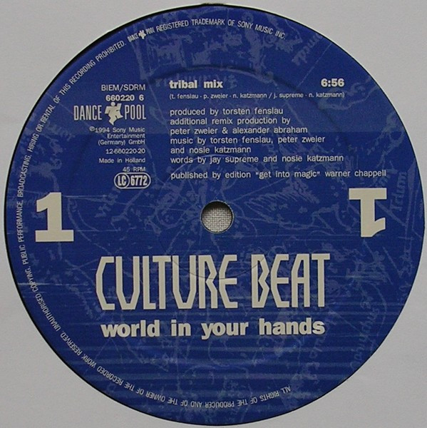 Culture Beat - World In Your Hands | Dance Pool (DAN 660220 6) - 2