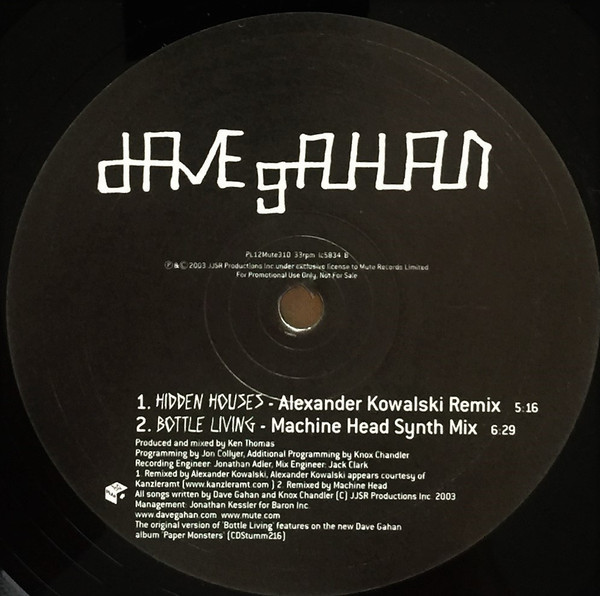 Dave Gahan - Bottle Living | Mute (PL12Mute310) - 4