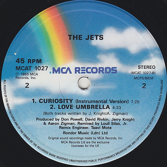 The Jets - Curiosity | MCA Records (MCAT 1027) - 4