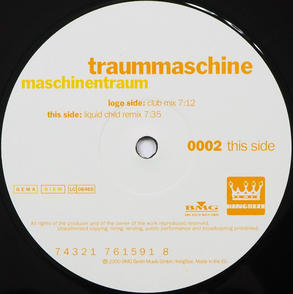 Traummaschine - Maschinentraum | King Size Records (Kingsize 0002) - 4