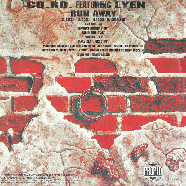 CO.RO. Featuring Lyen - Run Away | Propio Records (PRI 2008) - 2 CO.RO. Featuring Lyen - Run Away | Propio Records (PRI 2008) - 2