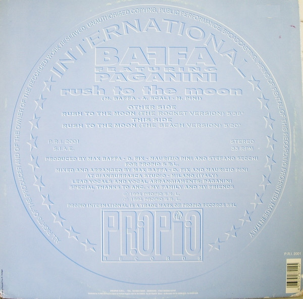 Baffa & Paganini - Rush To The Moon | Propio Records (PRI 2001) - 2 Baffa & Paganini - Rush To The Moon | Propio Records (PRI 2001) - 2
