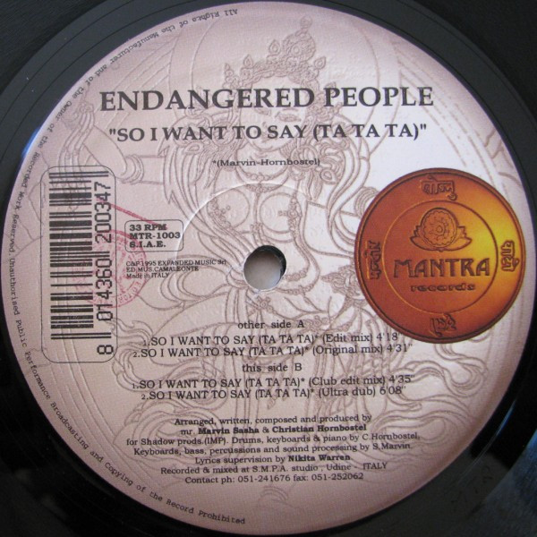 Endangered People - So I Want To Say (Ta Ta Ta) | Mantra Vibes (MTR-1003)