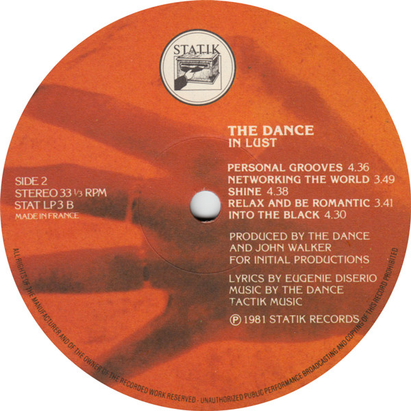 The Dance - In Lust | Statik Records (STAT LP3) - 2 The Dance - In Lust | Statik Records (STAT LP3) - 2