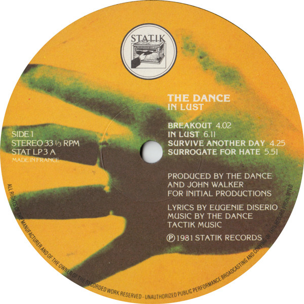 The Dance - In Lust | Statik Records (STAT LP3)