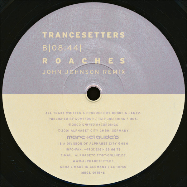 Trancesetters - Roaches (The John Johnson Remixes) | Marc et Claude's (MECL 0115-6) - 3 Trancesetters - Roaches (The John Johnson Remixes) | Marc et Claude's (MECL 0115-6) - 3