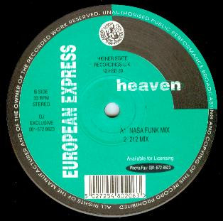 European Express - Heaven | Higher State Records (12 HSD 20) - 2