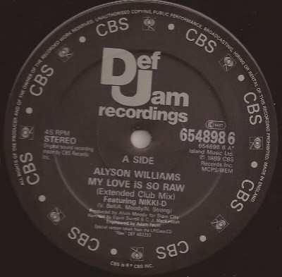 Alyson Williams - My Love Is So Raw | Def Jam Recordings (654898 6) - 3