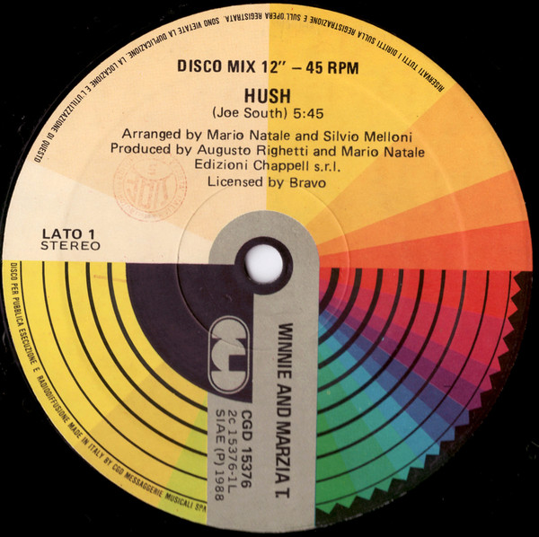 Winnie And Marzia T. - Hush | CGD (CGD 15376) - main