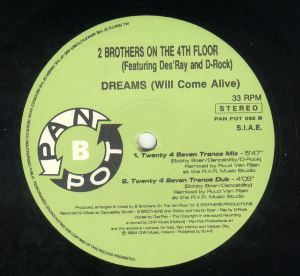 2 Brothers On The 4th Floor Featuring Des'Ray And D-Rock - Dreams (Will Come Alive) | Pan Pot (PAN POT 032) - 4 2 Brothers On The 4th Floor Featuring Des'Ray And D-Rock - Dreams (Will Come Alive) | Pan Pot (PAN POT 032) - 4