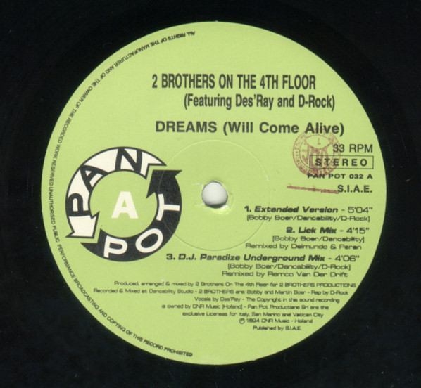 2 Brothers On The 4th Floor Featuring Des'Ray And D-Rock - Dreams (Will Come Alive) | Pan Pot (PAN POT 032) - 3 2 Brothers On The 4th Floor Featuring Des'Ray And D-Rock - Dreams (Will Come Alive) | Pan Pot (PAN POT 032) - 3