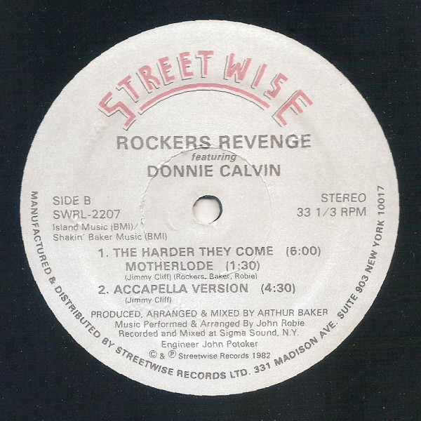 Rockers Revenge Featuring Donnie Calvin - The Harder They Come | Streetwise (SWRL-2207) - 2 Rockers Revenge Featuring Donnie Calvin - The Harder They Come | Streetwise (SWRL-2207) - 2
