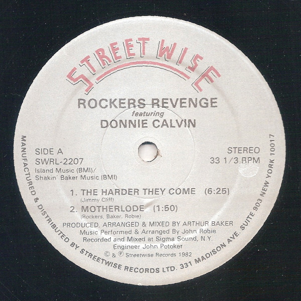Rockers Revenge Featuring Donnie Calvin - The Harder They Come | Streetwise (SWRL-2207) - main Rockers Revenge Featuring Donnie Calvin - The Harder They Come | Streetwise (SWRL-2207) - main