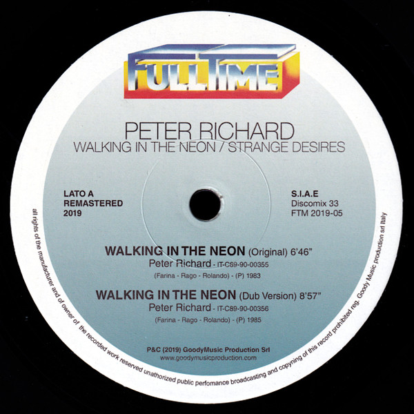 Peter Richard - Walking In The Neon / Strange Desires | Full Time Records (FTM 2019-05) - 2 Peter Richard - Walking In The Neon / Strange Desires | Full Time Records (FTM 2019-05) - 2