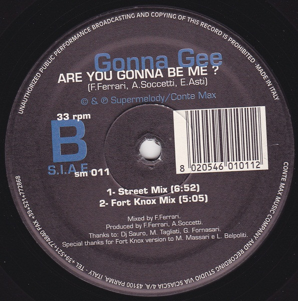 Gonna Gee - Are You Gonna Be Me ? | Supermelody (SM 011) - 2 Gonna Gee - Are You Gonna Be Me ? | Supermelody (SM 011) - 2