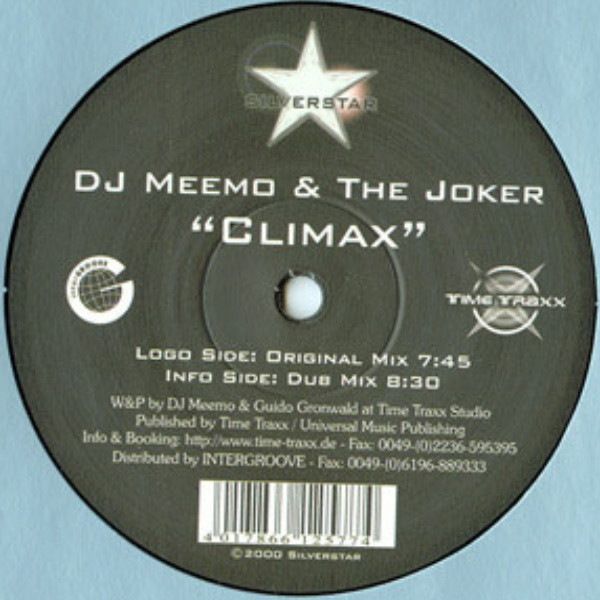 DJ Meemo & The Joker - Climax | Silverstar (SILVER 001) - main