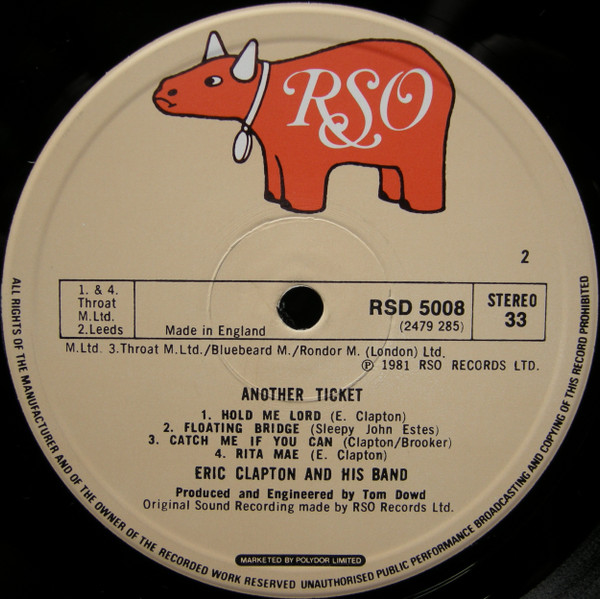 Eric Clapton - Another Ticket | RSO (RSD 5008) - 8
