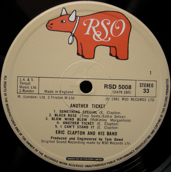 Eric Clapton - Another Ticket | RSO (RSD 5008) - 7