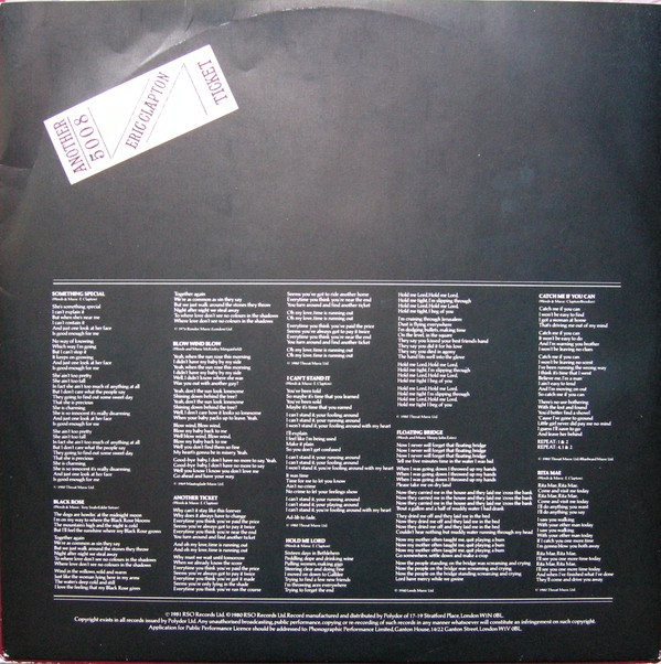 Eric Clapton - Another Ticket | RSO (RSD 5008) - 5