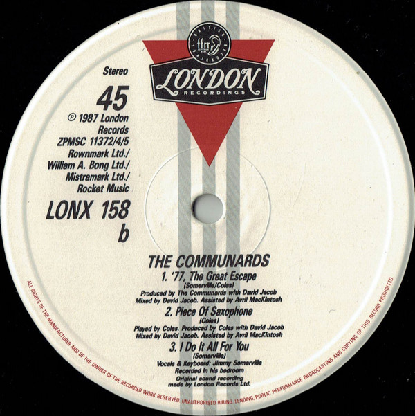 The Communards - Never Can Say Goodbye | London Records (LONX 158) - 4