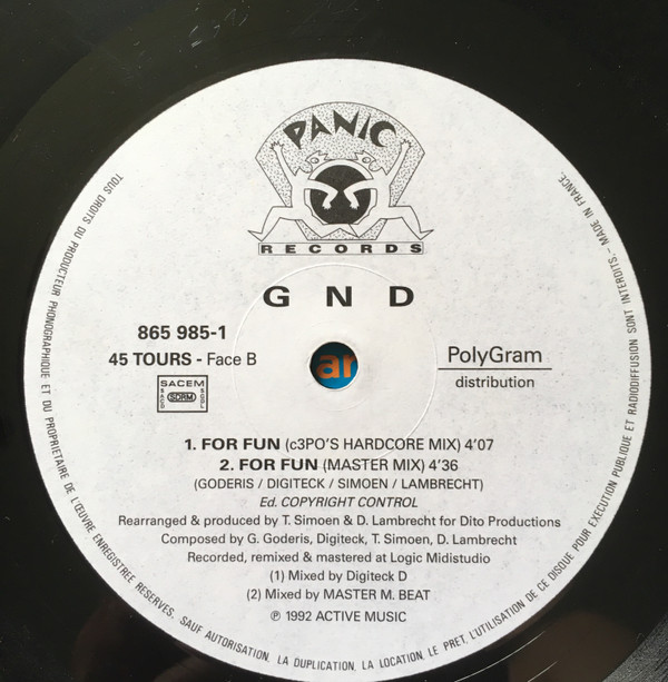 G.N.D. - For Fun | Panic Records (865 985-1) - 4