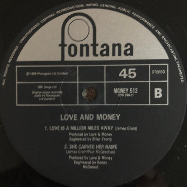 Love And Money - Halleluiah Man | Fontana (MONEY 512) - 4