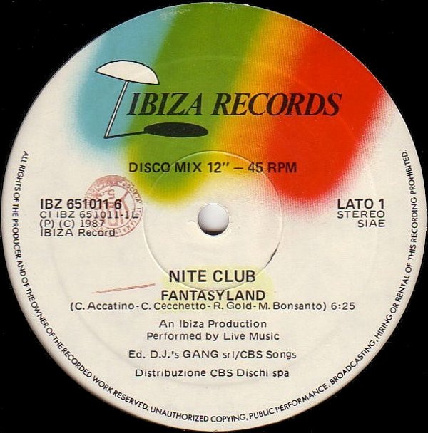 Nite Club - Fantasyland / Up And Down | Ibiza Records (IBZ 651011 6) - 3
