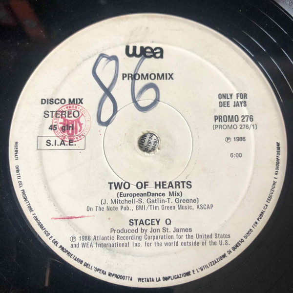 Stacey Q / Jeff Lorber / Fire On Blonde - Two Of Hearts / Facts Of Love / Stop And Think | WEA (PROMO 276) - main