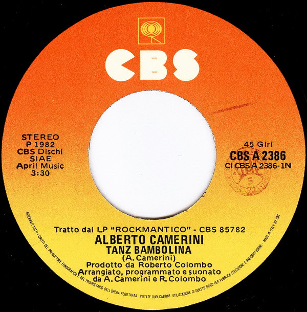 Alberto Camerini - Tanz Bambolina | CBS (CBS A 2386) - 3