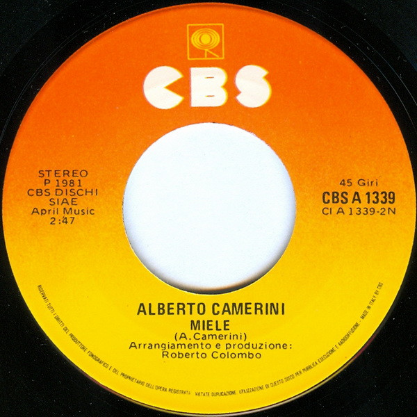 Alberto Camerini - Rock 'N' Roll Robot | CBS (CBS A 1339) - 4