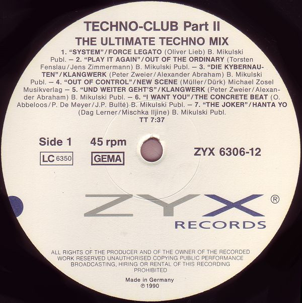 Various - Techno-Club Part II (The Ultimate Techno Mix) | ZYX Records (ZYX 6306-12) - 3 Various - Techno-Club Part II (The Ultimate Techno Mix) | ZYX Records (ZYX 6306-12) - 3