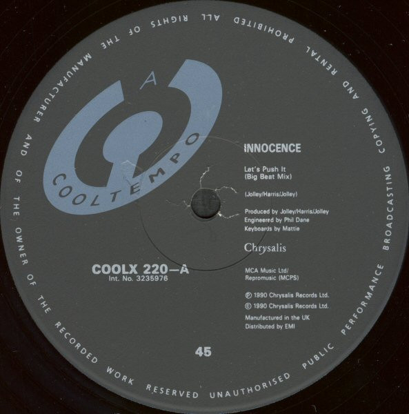 Innocence - Let's Push It | Cooltempo (COOLX 220) - 3
