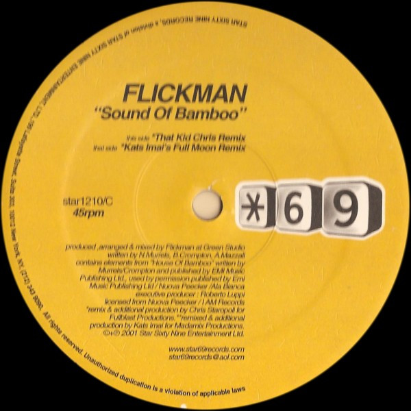 Flickman - Sound Of Bamboo | Star 69 Records (STAR 1210) - 3 Flickman - Sound Of Bamboo | Star 69 Records (STAR 1210) - 3